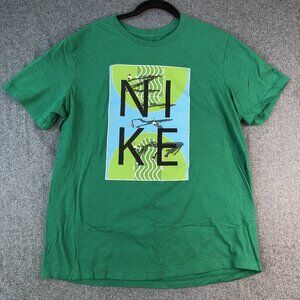 NIKE Green Graphic Print 100% Cotton T Shirt Men's XL